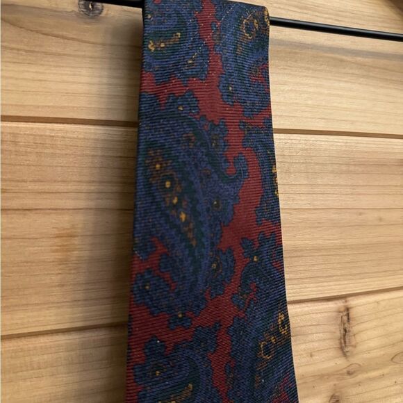 Polo Ralph Lauren Handmade In Italy Silk Paisley Print Tie - Picture 7 of 8